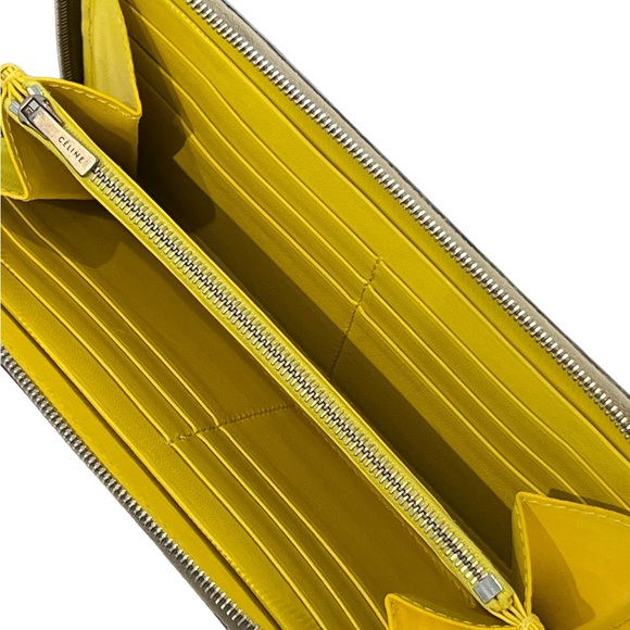 CELINE Drummed Calfskin Large Zip Around Multifunction Wallet Souris - Picture 9 of 9